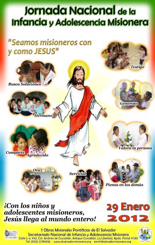 Afiche Jornada Nacional de la Infancia y Adolescencia Misionera 2012